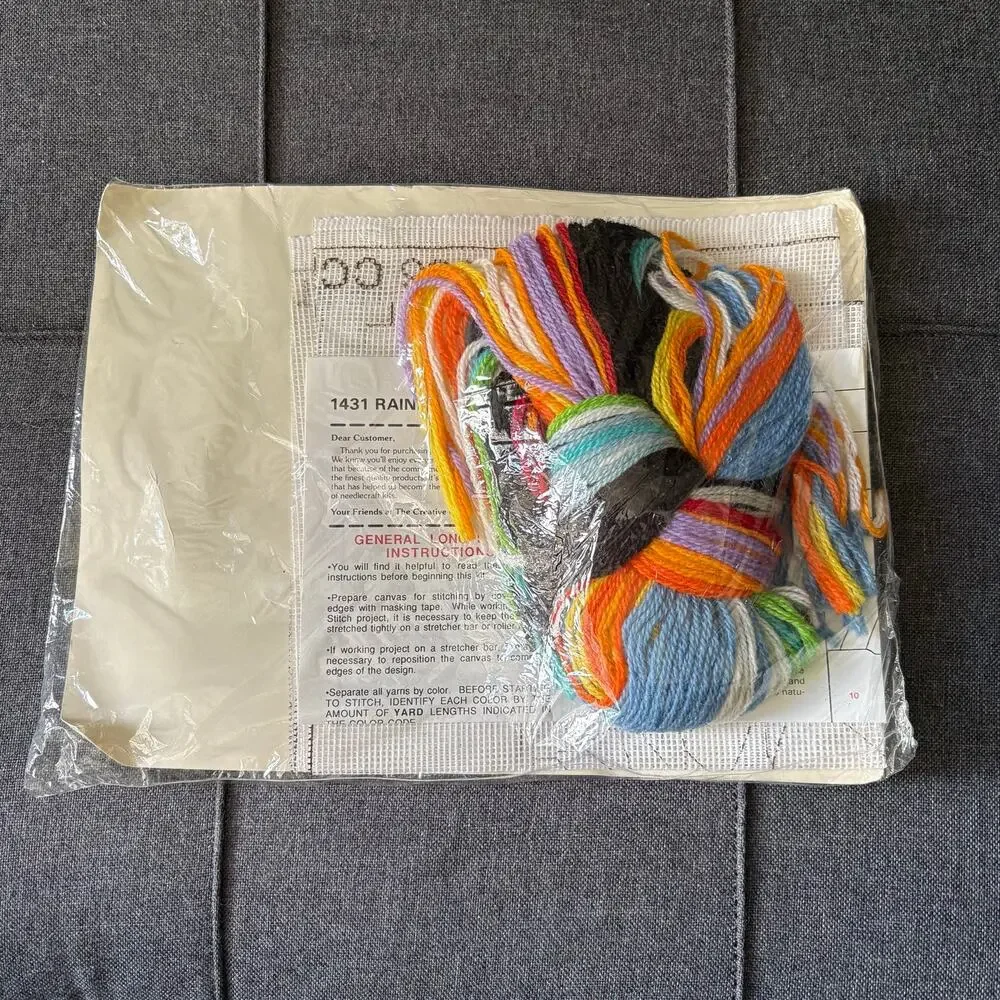 Vintage stamped needlepoint